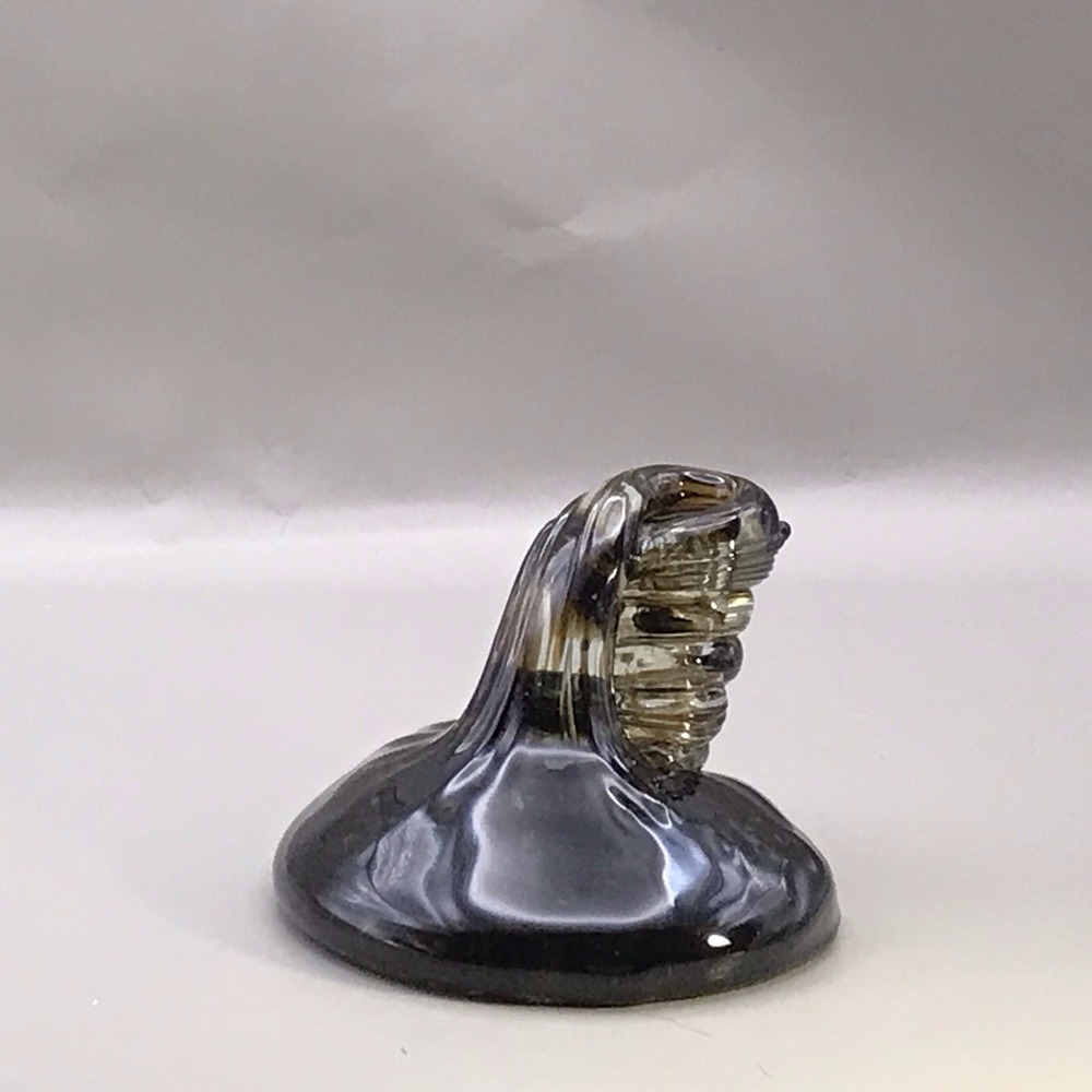 Glass Pen Holder And Paperweight Beautiful 4" X 2"